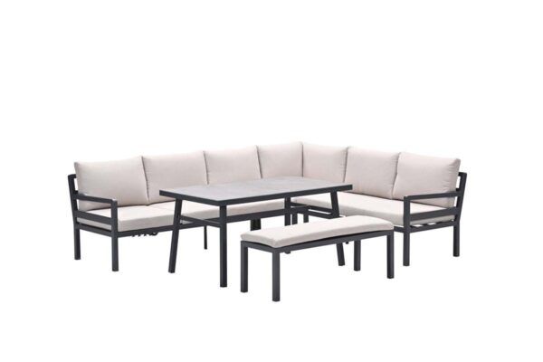 Corsica Lounge carbon black / desert sand / grey slate look ceramic glass – Bild 2