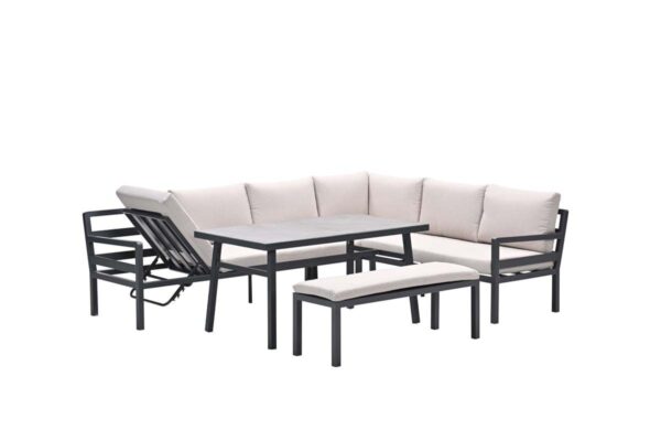 Corsica Lounge carbon black / desert sand / grey slate look ceramic glass – Bild 4