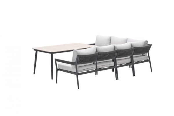 Barcelona Lounge carbon black / rope dark grey / valley sand – Bild 3