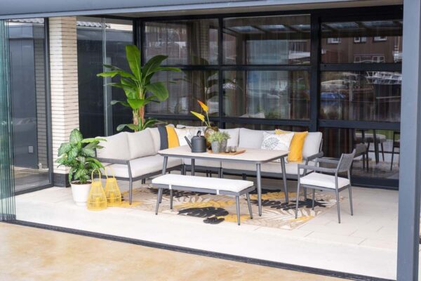 Barcelona Lounge carbon black / rope dark grey / valley sand – Bild 6