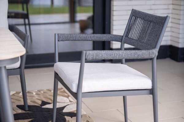 Barcelona Stuhl carbon black / rope dark grey / valley sand – Bild 6