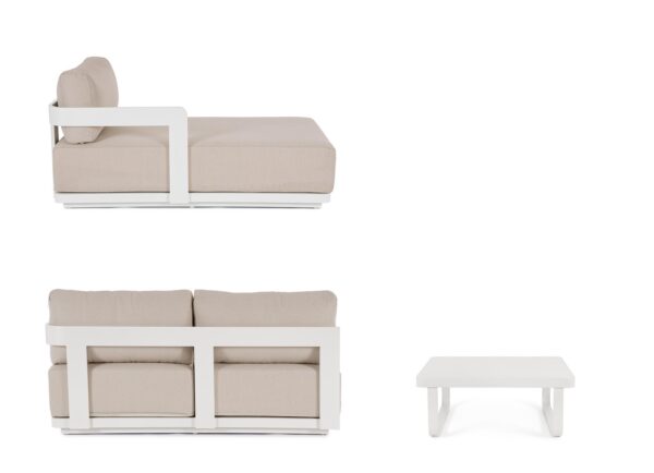 MARIEL Lounge weiß / sand – Bild 7