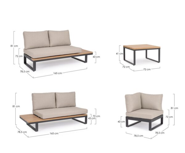ZELMAR Lounge anthrazit / beige – Bild 7