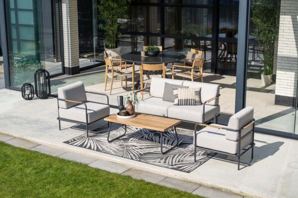 Lisboa Lounge carbon black / desert sand / light teak look – Bild 8