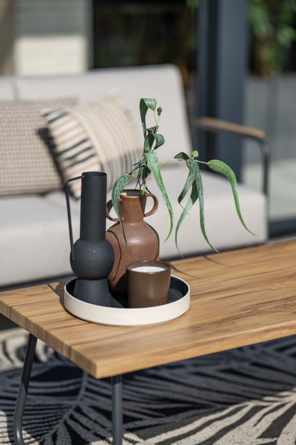 Lisboa Lounge carbon black / desert sand / light teak look – Bild 11