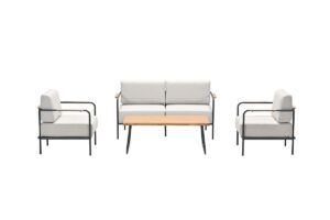 Lisboa Lounge carbon black / desert sand / light teak look