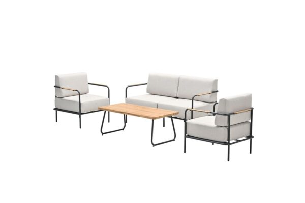 Lisboa Lounge carbon black / desert sand / light teak look – Bild 2
