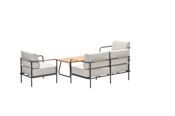 Lisboa Lounge carbon black / desert sand / light teak look – Bild 4