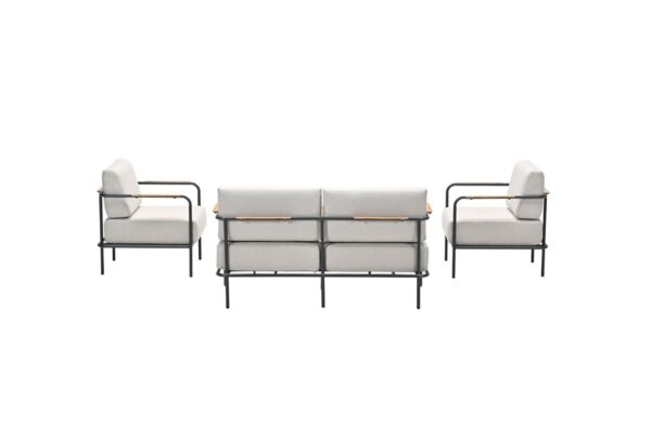 Lisboa Lounge carbon black / desert sand / light teak look – Bild 5