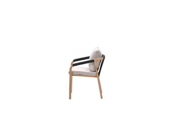 Monti Dining Stuhl light teak look / rope lava black / gobi sand – Bild 3