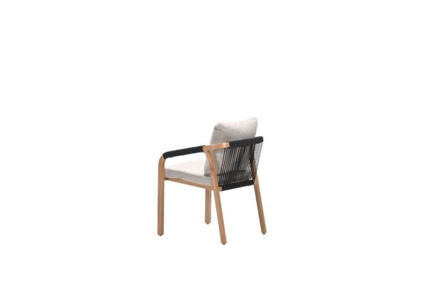 Monti Dining Stuhl light teak look / rope lava black / gobi sand – Bild 5