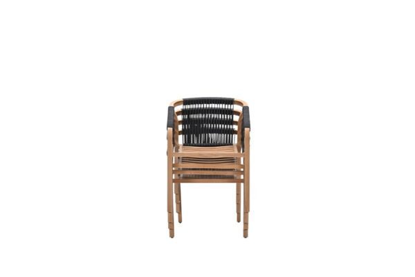 Monti Dining Stuhl light teak look / rope lava black / gobi sand – Bild 6