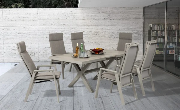 Montego Tischgruppe hellgrau / beige-grau
