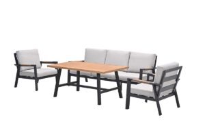 Elati Lounge carbon black / valley sand / light teaklook