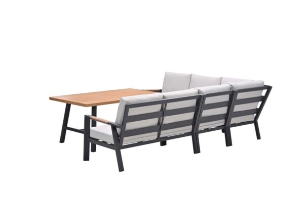Elati Lounge carbon black / valley sand / light teaklook – Bild 3