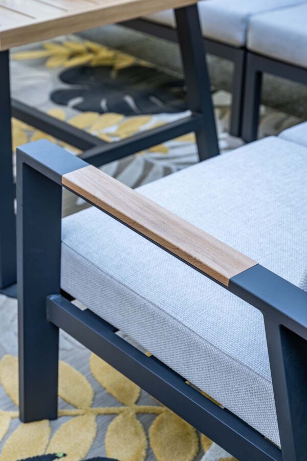Elati Lounge carbon black / valley sand / light teaklook – Bild 5