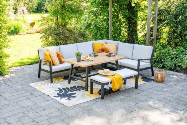 Elati Lounge carbon black / valley sand / light teaklook – Bild 7