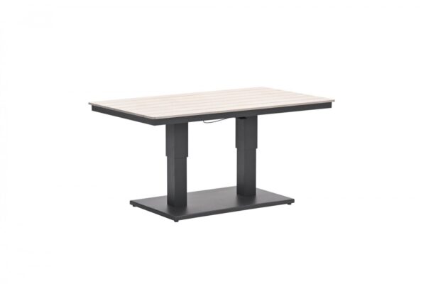 Cyprus Tisch 150 x 87 x H52 - 75 cm carbon black / light teak Vironwood
