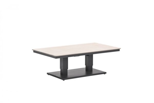 Cyprus Tisch 150 x 87 x H52 - 75 cm carbon black / light teak Vironwood – Bild 3