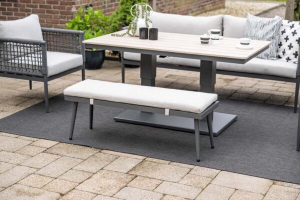 Cyprus Tisch 150 x 87 x H52 - 75 cm carbon black / light teak Vironwood – Bild 5