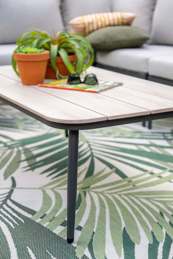 Teramon Tisch 130 x 70 x H45 cm carbon black / light teak Vironwood – Bild 6