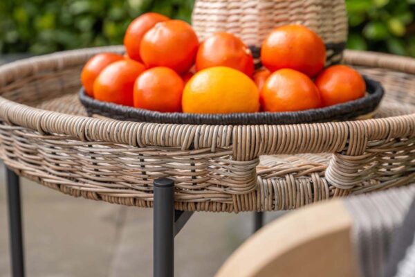 Benidorm Beistelltisch Ø 60 x H50 cm carbon black / natural rotan – Bild 5