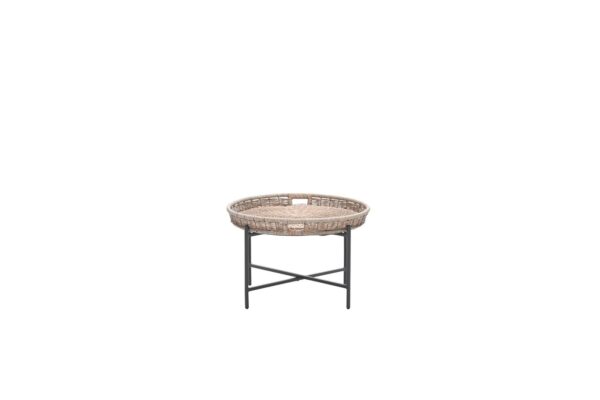 Benidorm Beistelltisch Ø 70 x H40 cm carbon black / natural rotan – Bild 2