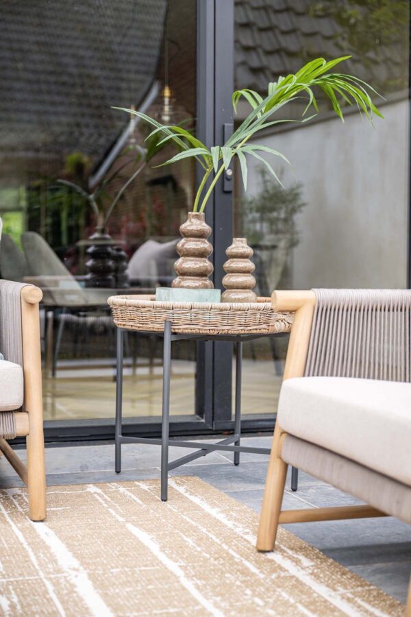 Benidorm Beistelltisch Ø 70 x H40 cm carbon black / natural rotan – Bild 6