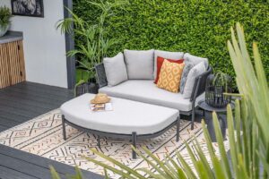 San Remo Daybed carbon black / rope lava black / valley sand