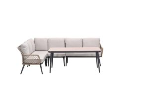 Allasio Lounge carbon black / rope natural PE / desert sand / Vironwood