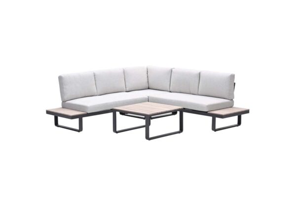 Masone Lounge carbon black / valley sand / light teak Vironwood