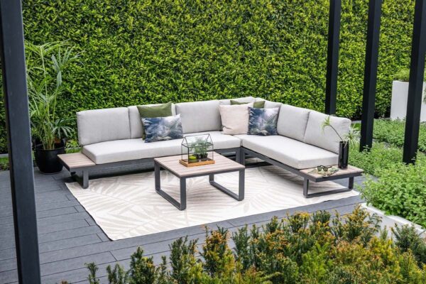Masone Lounge carbon black / valley sand / light teak Vironwood – Bild 7