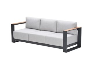Levanto 3-Sitzer Bank carbon black / valley sand / light teak look