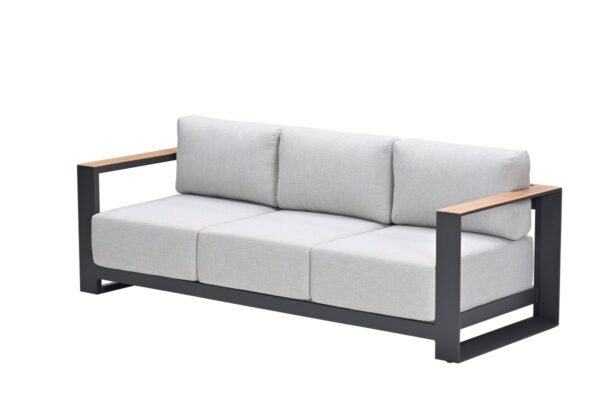 Levanto 3-Sitzer Bank carbon black / valley sand / light teak look