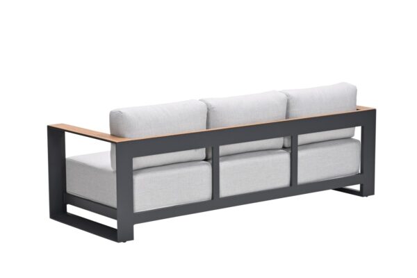 Levanto 3-Sitzer Bank carbon black / valley sand / light teak look – Bild 5