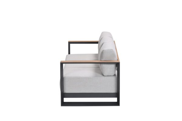 Levanto 3-Sitzer Bank carbon black / valley sand / light teak look – Bild 6