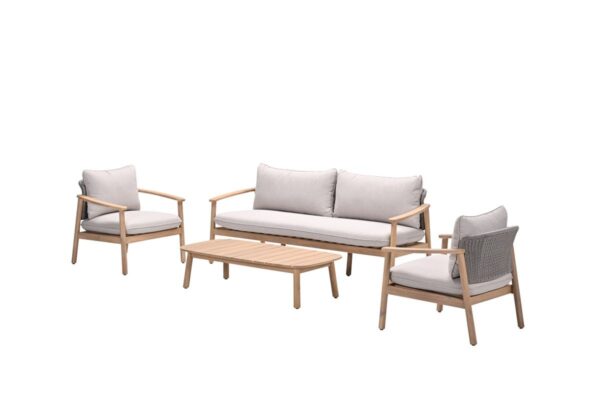 Eclipse Lounge Akazie white wash / rope taupe / grey sand