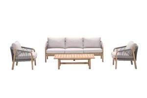 Santos Lounge Akazie white wash / rope taupe / grey sand
