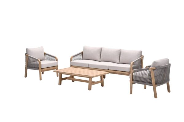 Santos Lounge Akazie white wash / rope taupe / grey sand – Bild 3