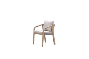Santos Stuhl Akazie white wash / rope taupe / grey sand