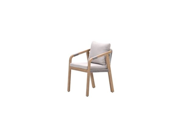 Santos Stuhl Akazie white wash / rope taupe / grey sand