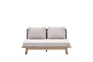 Lunar 2-Sitzer Bank Akazie white wash / rope taupe / grey sand