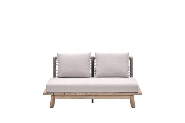 Lunar 2-Sitzer Bank Akazie white wash / rope taupe / grey sand