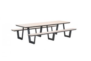 Bell Picknickset 280 x 178 x H75 cm carbon black / light teak Vironwood
