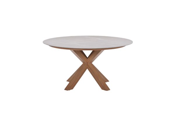 Lowland Tisch Ø 150 x H75.5 cm light teak look / Centostone Napoli sand – Bild 2