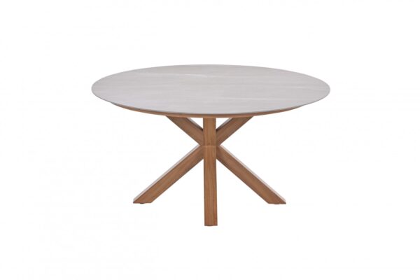 Lowland Tisch Ø 150 x H75.5 cm light teak look / Centostone Napoli sand – Bild 3
