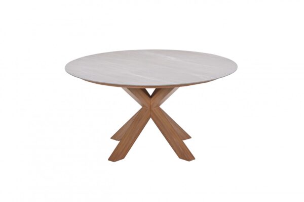 Lowland Tisch Ø 150 x H75.5 cm light teak look / Centostone Napoli sand – Bild 4