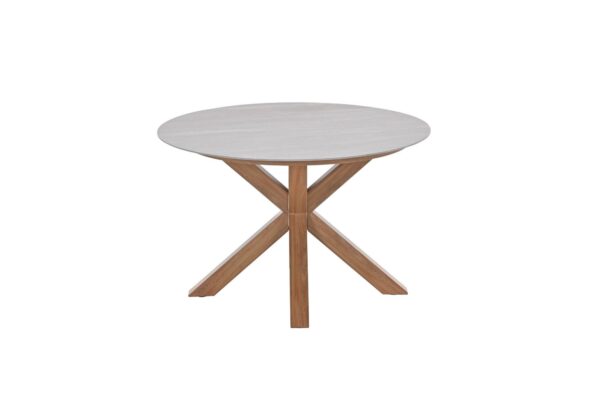 Lowland Tisch Ø 120 x H75.5 cm light teak look / Centostone Napoli sand – Bild 2