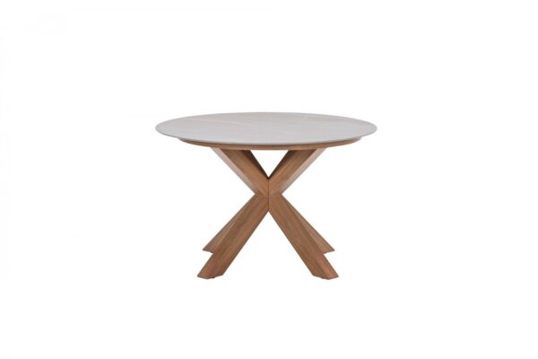 Lowland Tisch Ø 120 x H75.5 cm light teak look / Centostone Napoli sand – Bild 3