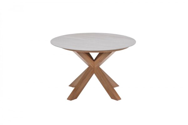 Lowland Tisch Ø 120 x H75.5 cm light teak look / Centostone Napoli sand – Bild 4